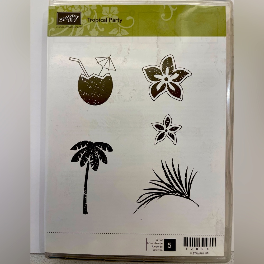 Stampin’ Up! Tropical Party stamp set. 5 pieces.